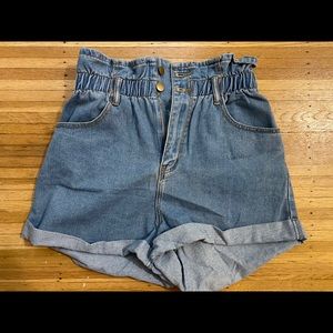 Denim Paper Bag Shorts NWOT